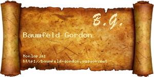 Baumfeld Gordon névjegykártya